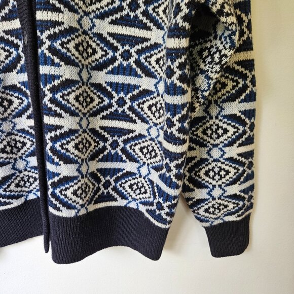 Aritzia TNA Jennings Merino Wool Cardigan M Fair Isle Nordic Fisherman Cabincore - Picture 10 of 15